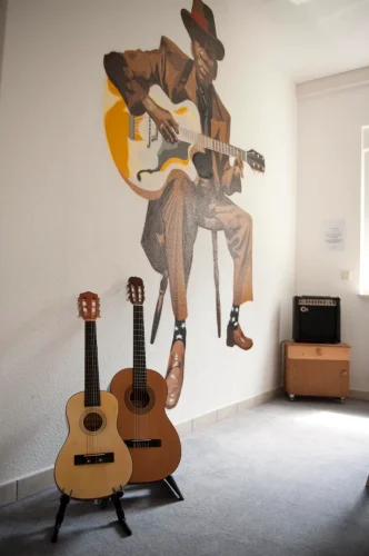 Klassenzimmer für Gitarrenunterricht in der Musikschule Koblenz
