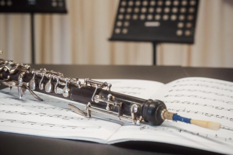 Oboe auf Notenblatt