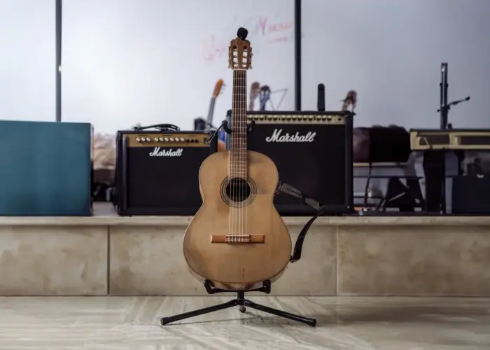 Gitarre auf Gitarrenständer